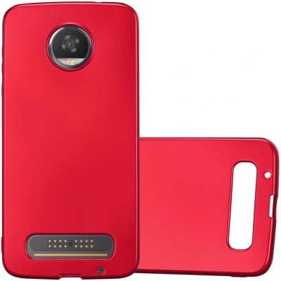 Afbeelding van Cadorabo Hoesje geschikt voor Motorola MOTO Z2 in METALLIC ROOD Beschermhoes gemaakt van flexibel TPU silicone Case Cover