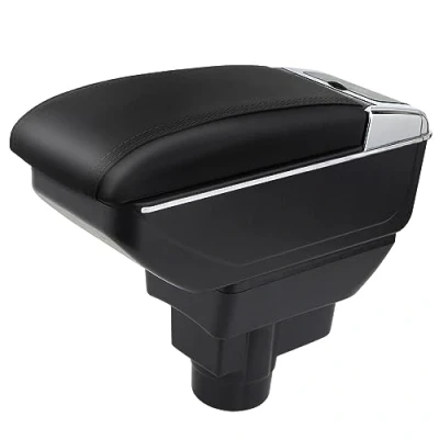 Afbeelding van Auto Armsteun Voor Corsa D 2006 2014 Dubbellaags Console Center Grote Opbergdoos Zwart Stiksels