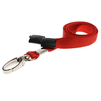 Afbeelding van ALG ID Cards® Breakaway Lanyard Effen kleur met veiligheidsafbraak Rode hals metalen clip voor paskaart Badge Houders (rode Lanyard)