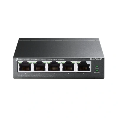Afbeelding van TP LINK TL SF1005P Unmanaged Fast Ethernet (10/100) Power over (PoE) Zwart netwerk switch