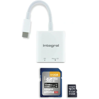 Afbeelding van Integral Cardreader SD &amp; Micro Dual Slot USB C 3.0, Type INCRSDMSD3 0