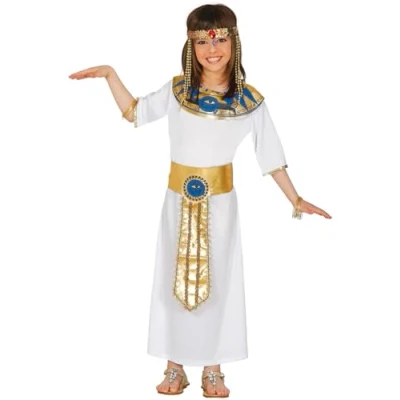 Afbeelding van Fiestas Guirca Jurk Cleopatra Meisjes Polyester Wit Mt 5 6 Jaar
