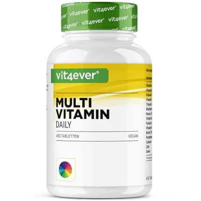 Afbeelding van Multivitamine Daily 450 tabletten met bioactieve vormen 15 maanden voorraad Waardevolle mineralen &amp; alle A Z vitaminen Veganistisch