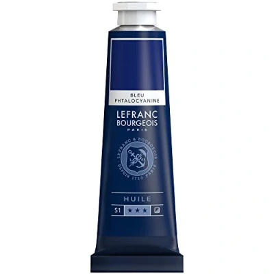 Afbeelding van Lefranc Bourgeois 810018 Fijne olieverf, gladde en sterk gepigmenteerde lichtecht, verouderingsbestendig 40ml Tube, Phthalo Blue