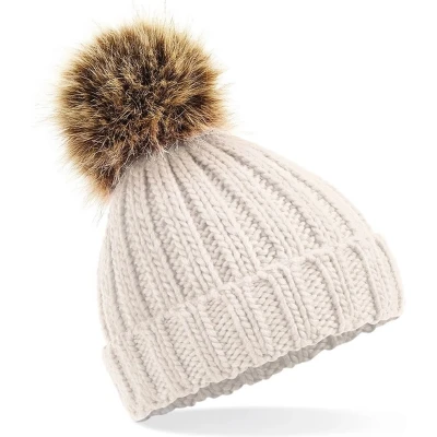 Afbeelding van Dames Muts met pompon One size Beige