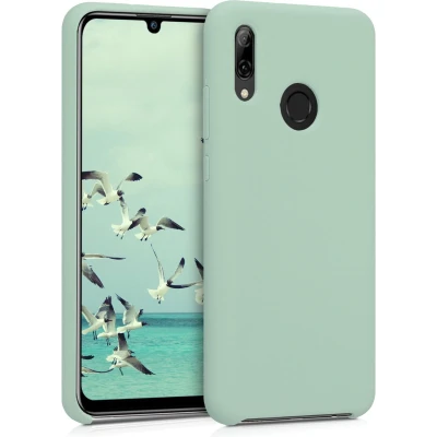 Afbeelding van kwmobile telefoonhoesje geschikt voor Huawei P Smart (2019) Hoesje met siliconen coating Smartphone case in mat mintgroen