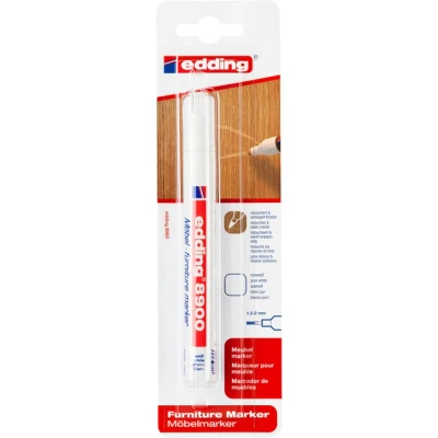 Afbeelding van Viltstift edding 8900 meubel rond 1.5 2mm spierwit blister à 1 stuk