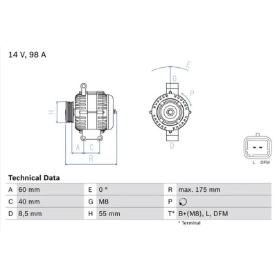 Afbeelding van Bosch Alternator/Dynamo 0 986 041 850