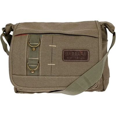 Afbeelding van Fana Bags canvas schoudertas groen Kleine dames / heren Schouder tas klein
