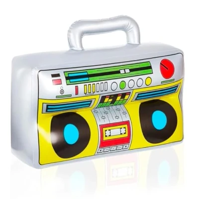 Afbeelding van TK Gruppe Timo Klingler Kostüheld® 3 x opblaasbare retro gettoblaster hiphop radio walkman jaren 80 90 party accessoires kostuum carnaval bad Taste Assi