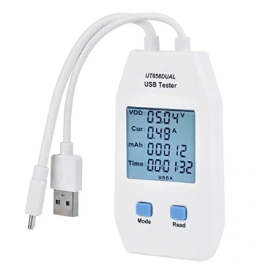 Afbeelding van USB Tester, LCD C Tester Detector Voltmeter Amperemeter Digitale Vermogen Meter (UT658 Dual)