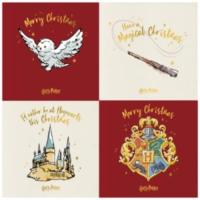 Afbeelding van Danilo Promotions Officiële Harry Potter Box Kerstkaarten Pack, 20 Kaarten/4 Ontwerpen, Multi, HPXB1