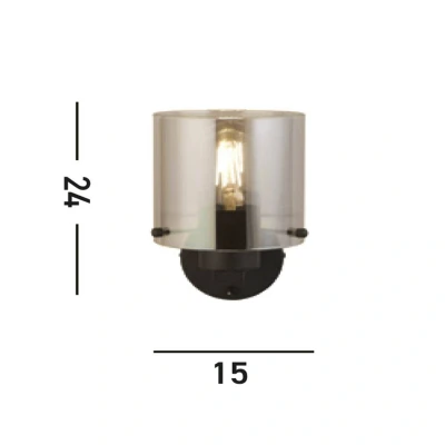 Afbeelding van Searchlight Zwarte wandlamp Sweden design 88912 1BK