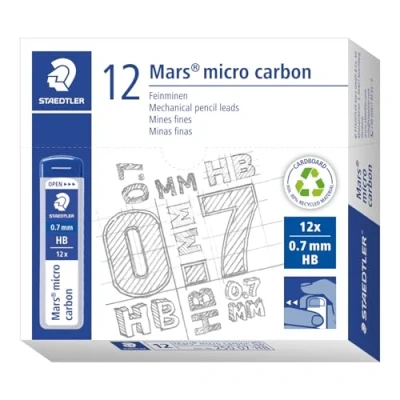 Afbeelding van Staedtler Mars Micro Carbon 250 Koffer 12 grafietkabels 0,7 mm Hb pak van