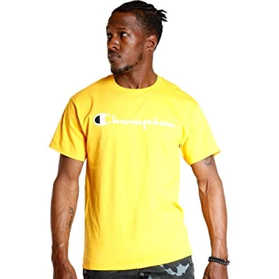 Afbeelding van Champion Heren Classic Jersey Script T Shirt, Team Goud, S