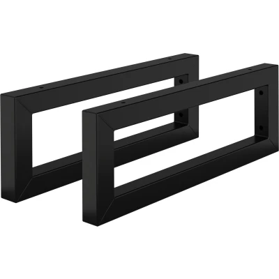 Afbeelding van Wandhouder voor wastafel Set van 2 45x15 cm Zwart staal ML Design