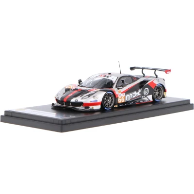 Afbeelding van De 1:43 Diecast Modelauto van Ferrari 488 GT3 EVO JMW Motorsport #66 24H LeMans 2022. rijders waren R. der Zande / M. Kvamme en J. Hart. fabrikant het schaalmodel is Looksmart.
