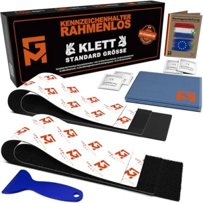 Afbeelding van GENMAG® Klittenband Kentekenplaathouder Auto [Extra Sterk &amp; Universeel] Frameloos Onzichtbare Nummerplaathouder Kenteken Voor elk Nummerplaat