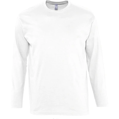 Afbeelding van SOLS Heren Monarch T Shirt met lange mouwen (Wit) Maat L