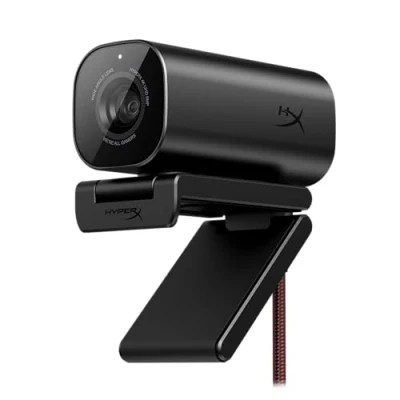Afbeelding van HyperX Vision S Webcam, 4K video opname @ 30 fps, 90 gezichtsveld, responsieve autofocus, hyperflex kabel, aluminium behuizing, plug and play, Sony Starvis 8 MP sensor, 5G2P lens, USB C zwart