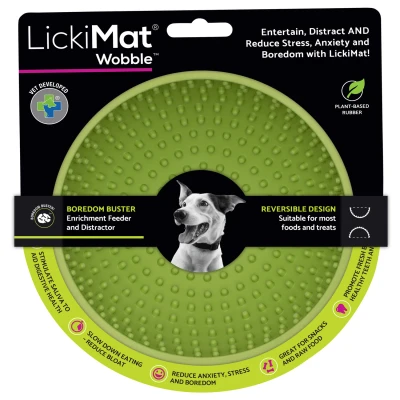 Afbeelding van Lickimat Wobble Anti Schrok Slowfeeder Bowl! Ø16x9 cm Hondenvoerbak Appelgroen