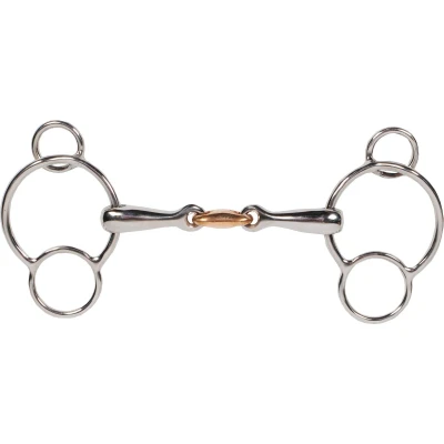 Afbeelding van Pagony Pessoa bit dubbel gebroken Luxe 16mm zilver maat:13,5