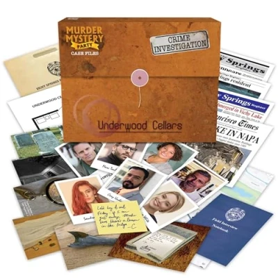 Afbeelding van Murder Mystery Party Underwood Cellars, Interactive Case File Game voor 1 of meer spelers, vanaf 14 jaar