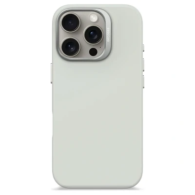 Afbeelding van Apple iPhone 16 Pro MagSafe Hoesje Siliconen en TPU (zacht) Decoded Softcase/Backcover Lichtgrijs Telefoonhoesje