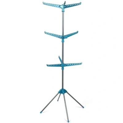 Afbeelding van Beldray LA039552TQEU 9 Arm Clothes Laundry Airer Indoor Drying Rack, Folds Down for Easy Storage, Ridged Arms &amp; Hanging Holes to Secure Hangers, 3 Tiers, 15 Kg Maximum Capacity, Space Saving Solution