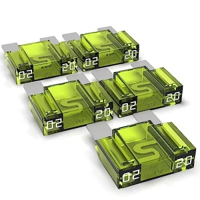 Afbeelding van Auprotec Maxi Platte stekkerzekering van 20 80 A, steekzekering, smeltzekering, selectie: geel, 5 stuks