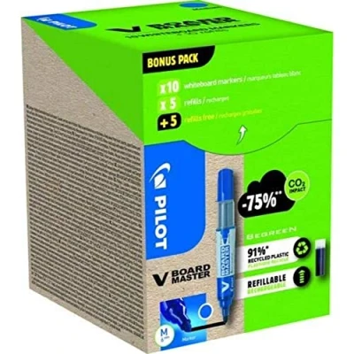 Afbeelding van Pilot Greenpack, V Board Master, Blauw, 10 Markers en navullingen, (WLT556282)