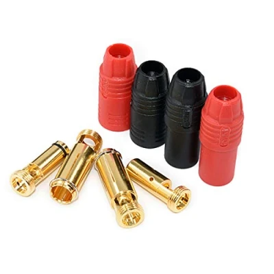 Afbeelding van FLY RC 2 paar batterijlader connector Anti Spark Gold Bullet AS150 7 mm mannelijk en vrouwelijk voor S1000 meer [1 rood + 1 zwart]