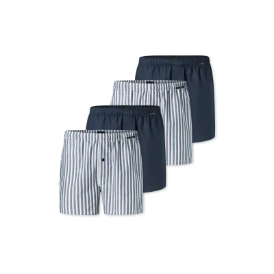 Afbeelding van Schiesser 4ER PACK Boxershorts Dunkelblau blau, Heren, Maat: Large, blau