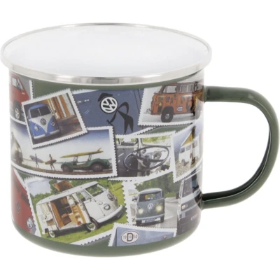 Afbeelding van BRISA VW Collection Volkswagen T1 Bus Transporter Emaille Mok 500ml Stamps