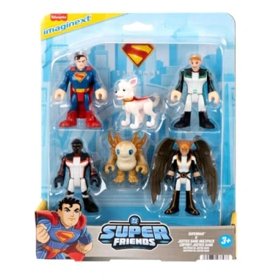 Afbeelding van ​Fisher Price Imaginext Superman Set Actiefiguren, 6 Personages van 7,5 cm, voor Verzamelaars met Krypto en Kaiju, JDL09