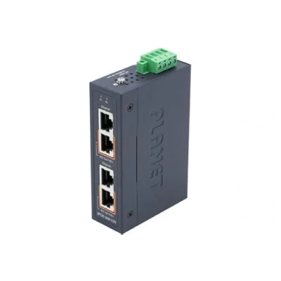 Afbeelding van PLANET Industrial 2 port 10/100/1000T Gigabit Ethernet (10/100/1000) Power over (PoE) Blauw