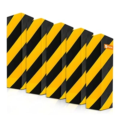 Afbeelding van CRINSTON® Garagekolombescherming, 5 stuks, 40 x 20 2 cm, bescherming voor parkeerplaatsen, reflecterende hoeken, deur en bumperbescherming, voorkomt stoten krassen, geel