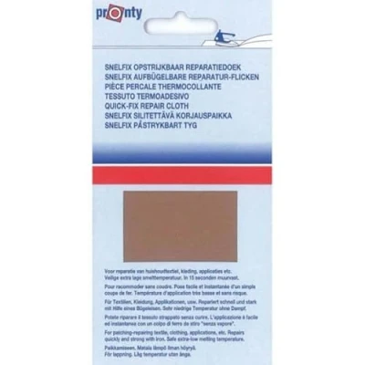 Afbeelding van PRONTY REPARATIEDOEK SNELFIX OPSTRIJKB. 11 x 25 cm KATOEN 035 MIDDEN BRUIN.