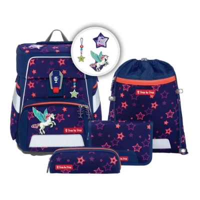 Afbeelding van Step by set 5TEILIG Schooltas voor kinderen, Maat: One Size, Pegasus night nuala
