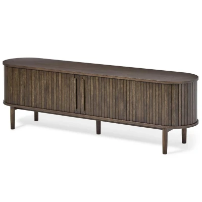 Afbeelding van Nordic Home Tamika tv meubel 180 cm donkerbruin Hout