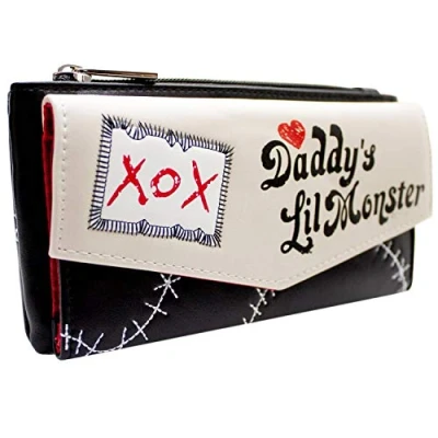 Afbeelding van Joker Harley Quinn Daddy&#039;s Lil Monster XoX Portemonnee/Beurs Envelop met Muntenvakje &amp; Kaarthouder, Gebroken Wit