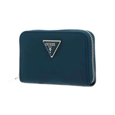 Afbeelding van GUESS Meridian SLG Medium Zip Around Wallet Teal