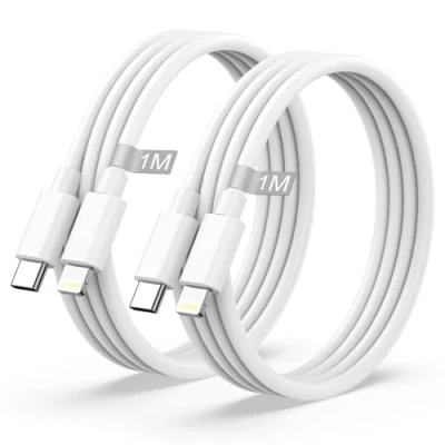 Afbeelding van USB C naar Lightning kabel 1M 2Pack [MFi gecertificeerd], iPhone oplader snel opladen Type voor Apple 14 Pro Max/14 Plus/13/12 Mini/11