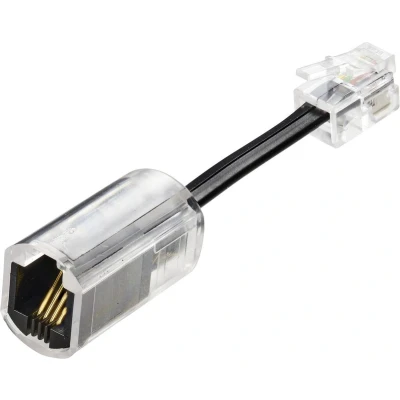 Afbeelding van Renkforce Snoerontwarder Adapter [1x RJ10 stekker 4p4c 1x bus 4p4c] 3.00 cm Zwart (transparant)