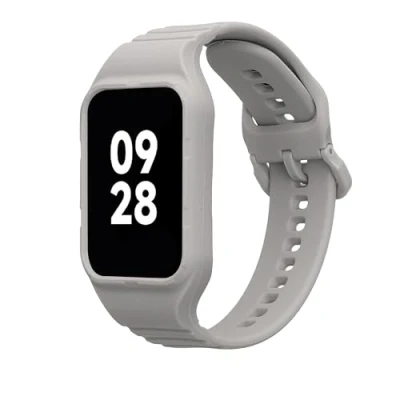 Afbeelding van kwmobile smartwatch bandje en bumper van silicone geschikt voor Xiaomi Mi Band 8 Pro in grijs Optimale bescherming