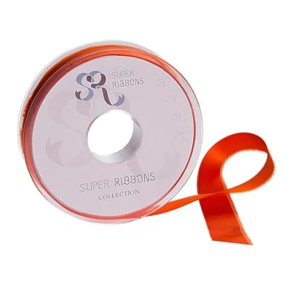 Afbeelding van SR SUPER RIBBONS®™ Volledige rol 10 mm dubbelzijdig satijnen lint, 20 meter op oranje