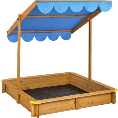 Afbeelding van tectake® Zandbak met verstelbaar dak blauw