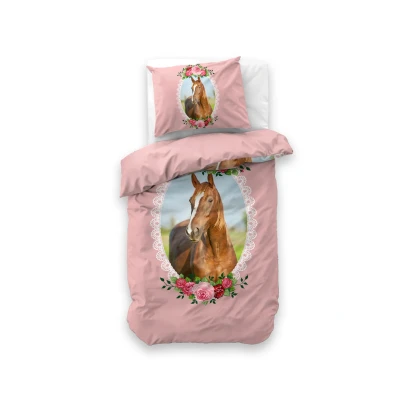Afbeelding van Sleeptime Cute horse Dekbedovertrek Eenpersoons 140X200/220 + 1 x kussensloop 60x70 Wit