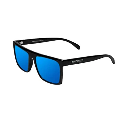 Afbeelding van NORTHWEEK Uniseks Hale zonnebril, meerkleurig (Shine Black Blue Polarized), 9.0