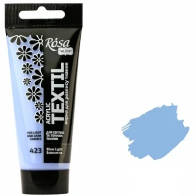Afbeelding van Krevo Art Stofverf, wasbestendig, textielverf, lichtblauw, acrylverf op waterbasis, tube van 60 ml, textielverf wasmachinebestendig om vast te zetten, intensief dekkend voor lichte en donkere stoffen